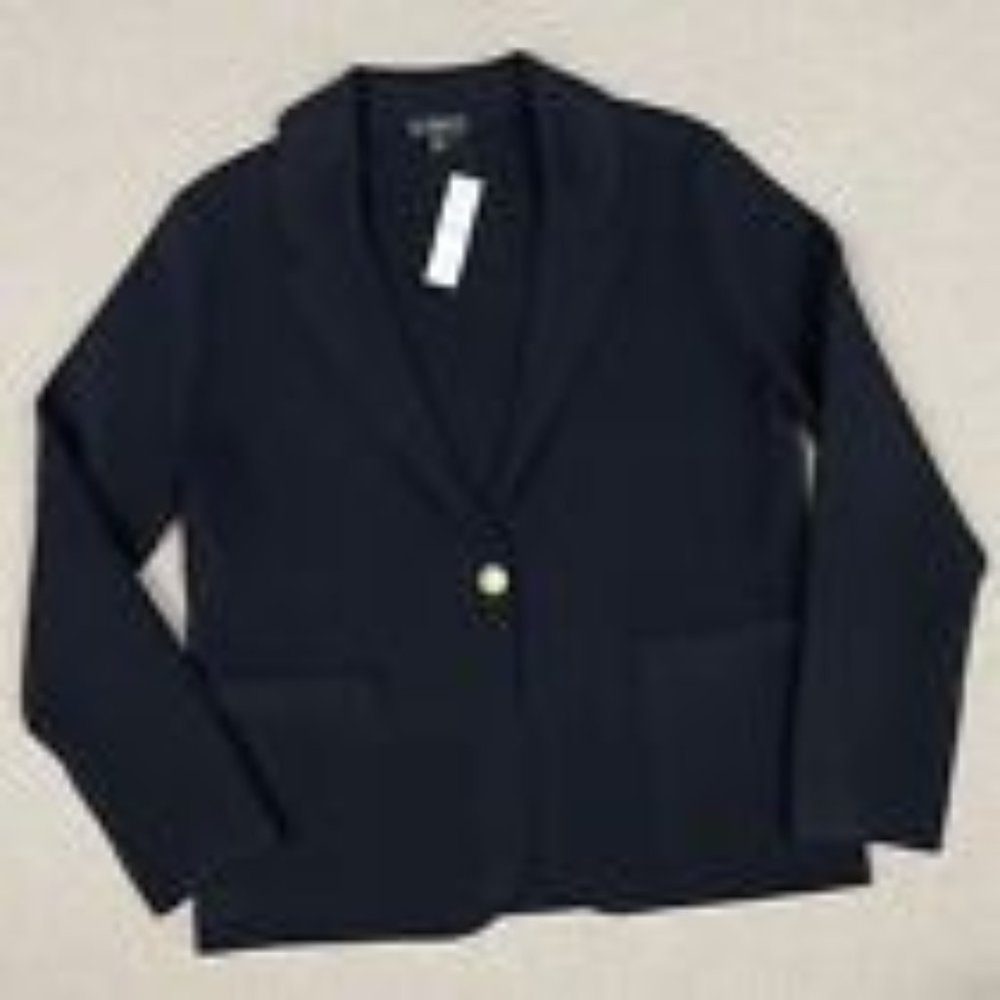 J. Crew Women’s Camille Shrunken Sweater Blazer Black Size M Medium (NWT)